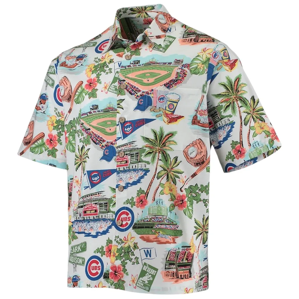 Chicago Cubs Wrigley Field Tropical Vibes Hawaiian Shirt – TeeAloha Chicago Cubs Wrigley Field Tropical Vibes Hawaiian Shirt – TeeAloha