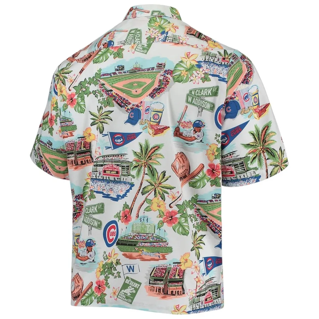 Chicago Cubs Wrigley Field Tropical Vibes Hawaiian Shirt – TeeAloha Chicago Cubs Wrigley Field Tropical Vibes Hawaiian Shirt – TeeAloha