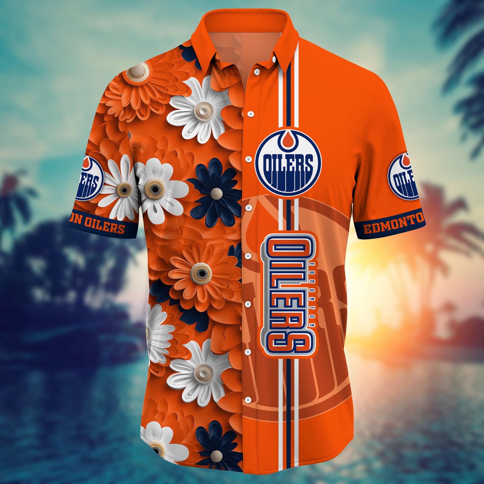 Edmonton Oilers Retro Floral Groove Hawaiian Shirt – TeeAloha Edmonton Oilers Retro Floral Groove Hawaiian Shirt – TeeAloha