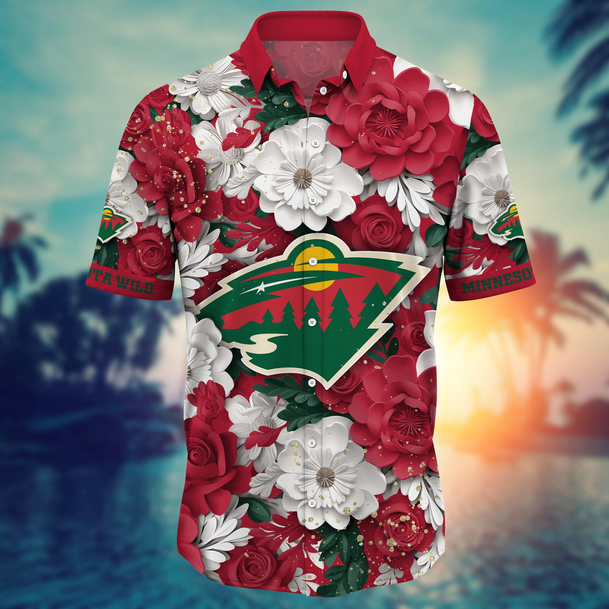Floral Paradise Minnesota Wild Hawaiian Shirt – TeeAloha Floral Paradise Minnesota Wild Hawaiian Shirt – TeeAloha