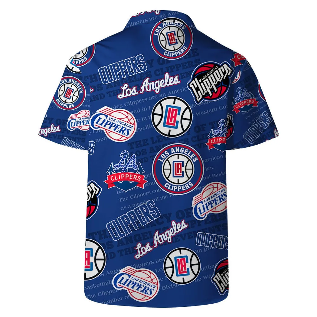 LA Clippers All-Over Logos Hawaiian Shirt – TeeAloha LA Clippers All-Over Logos Hawaiian Shirt – TeeAloha