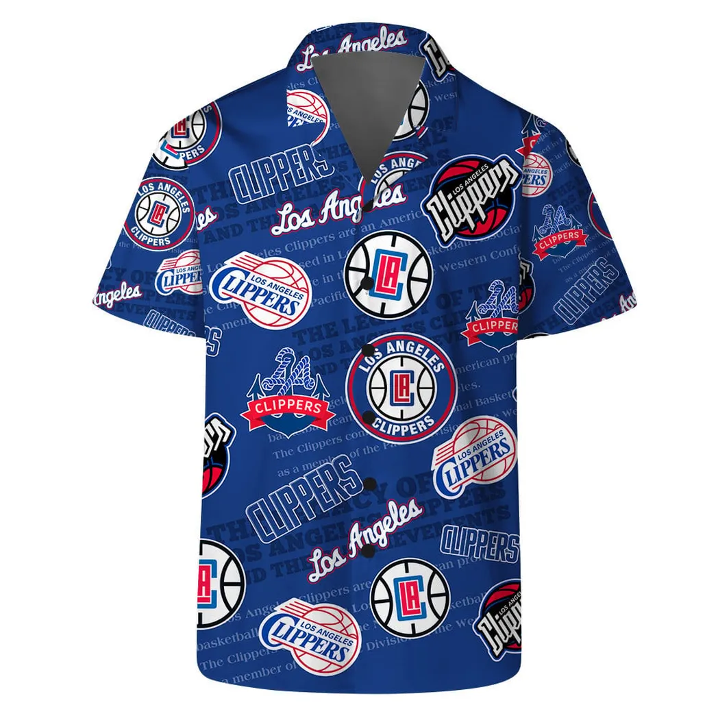 LA Clippers All-Over Logos Hawaiian Shirt – TeeAloha LA Clippers All-Over Logos Hawaiian Shirt – TeeAloha