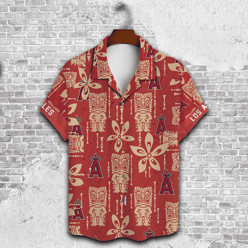 Los Angeles Angels Tiki Tribal Hawaiian Shirt – TeeAloha Los Angeles Angels Tiki Tribal Hawaiian Shirt – TeeAloha