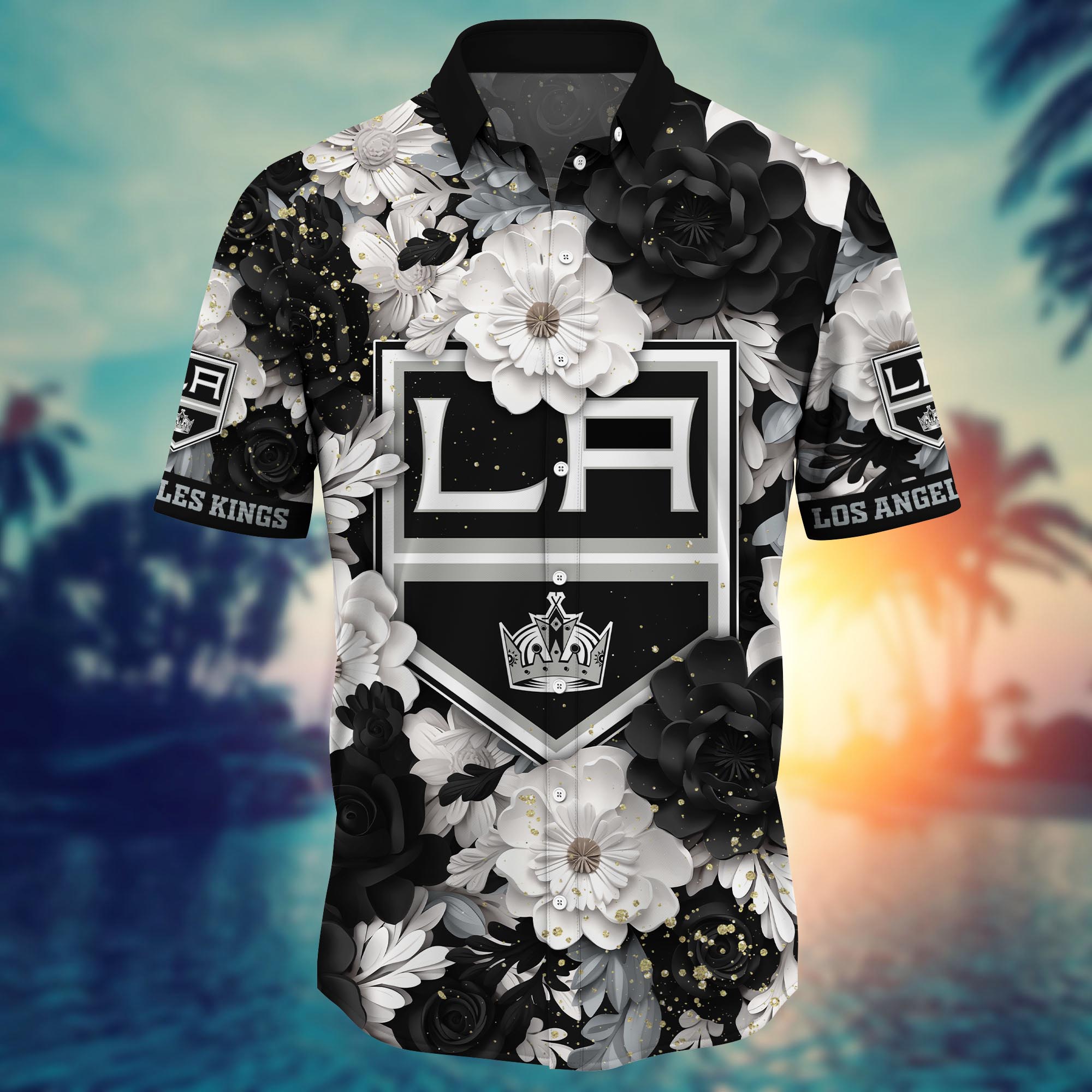 Los Angeles Kings Elegant Floral Hawaiian Shirt – TeeAloha Los Angeles Kings Elegant Floral Hawaiian Shirt – TeeAloha
