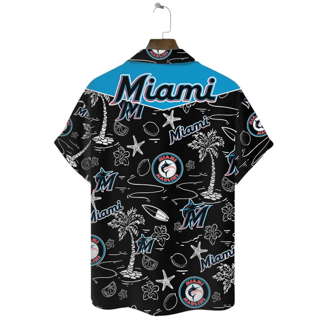 Miami Marlins Retro Beach Sketch Hawaiian Shirt – TeeAloha Miami Marlins Retro Beach Sketch Hawaiian Shirt – TeeAloha