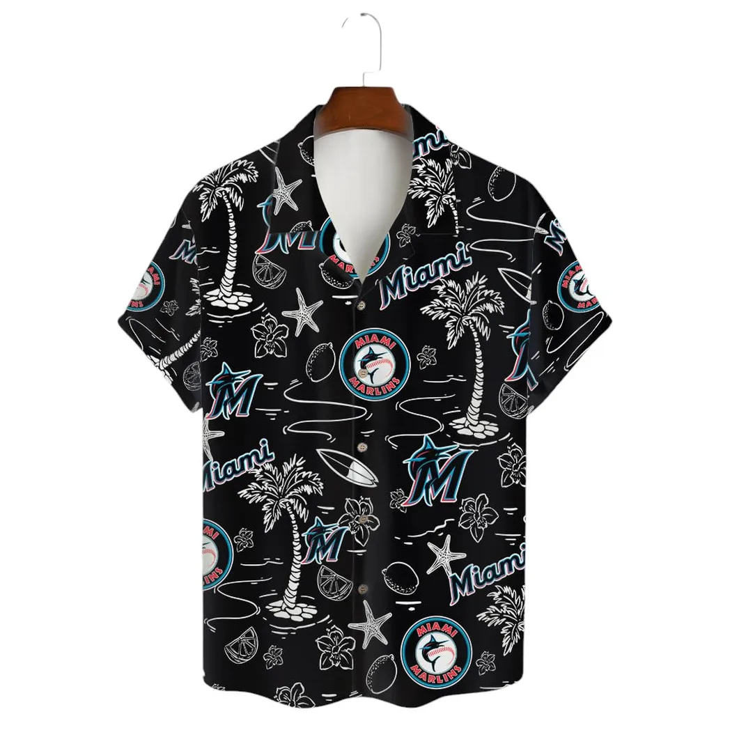 Miami Marlins Retro Beach Sketch Hawaiian Shirt – TeeAloha Miami Marlins Retro Beach Sketch Hawaiian Shirt – TeeAloha
