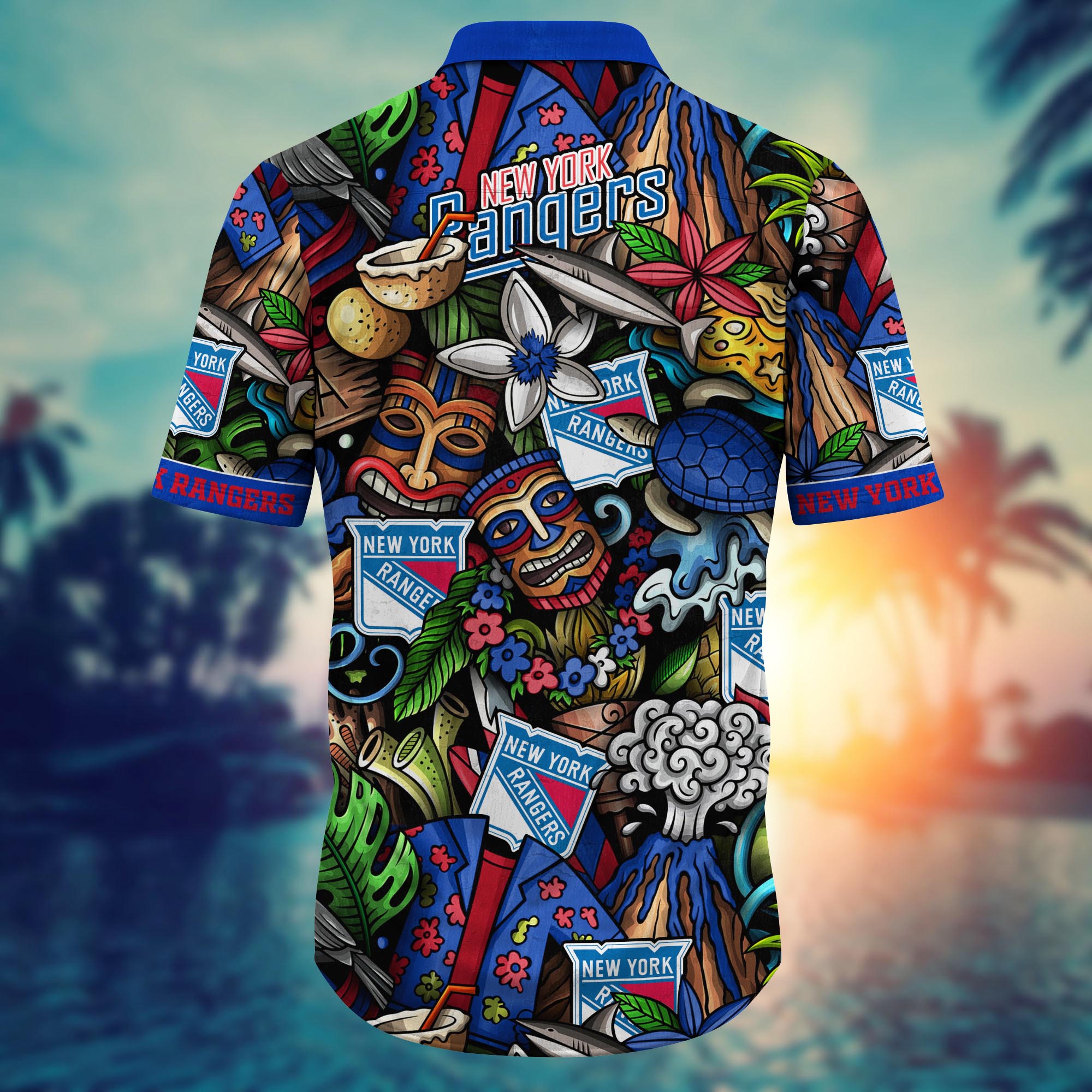 New York Rangers Tropical Art Hawaiian Shirt – TeeAloha New York Rangers Tropical Art Hawaiian Shirt – TeeAloha