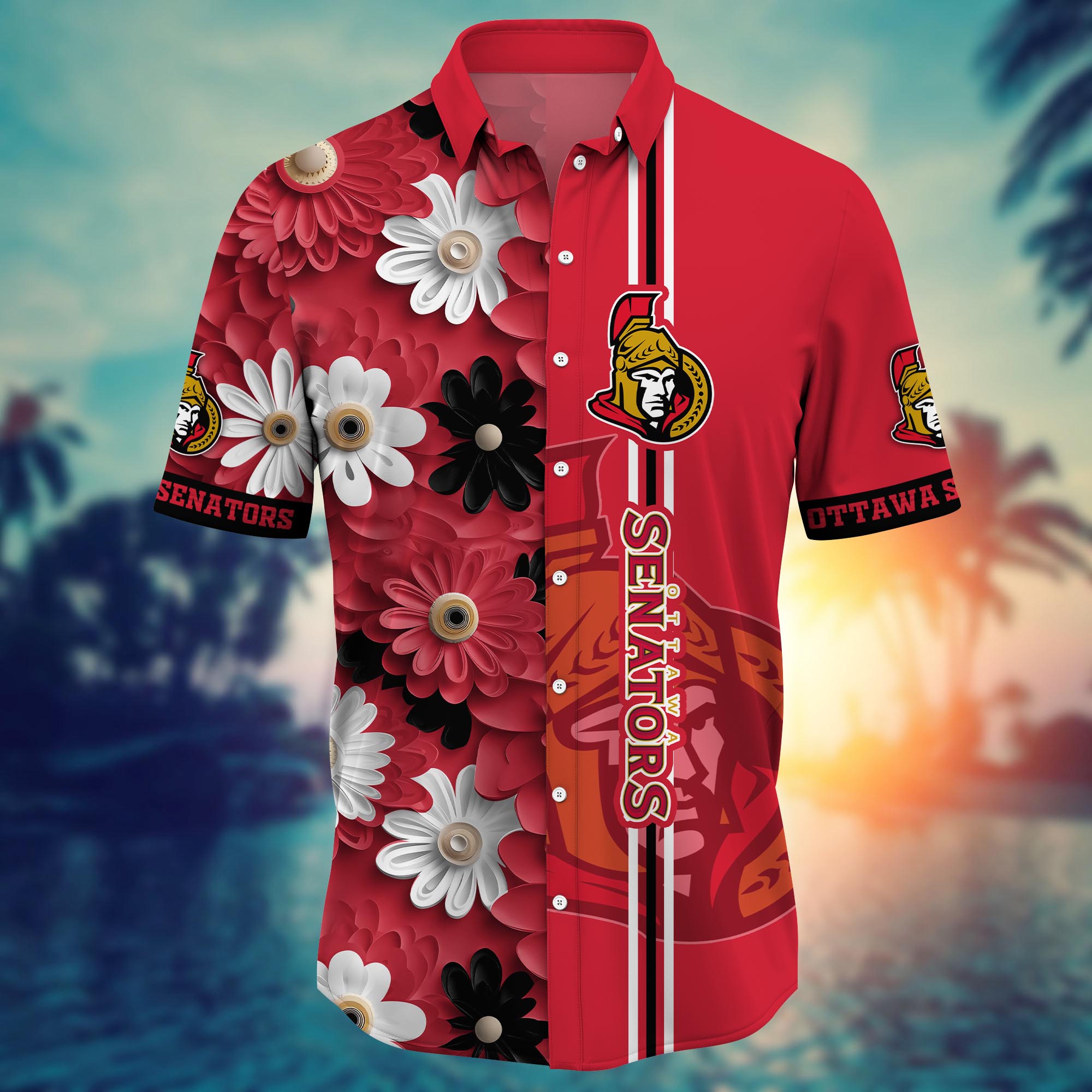 Ottawa Senators Floral Blitz Hawaiian Shirt – TeeAloha Ottawa Senators Floral Blitz Hawaiian Shirt – TeeAloha