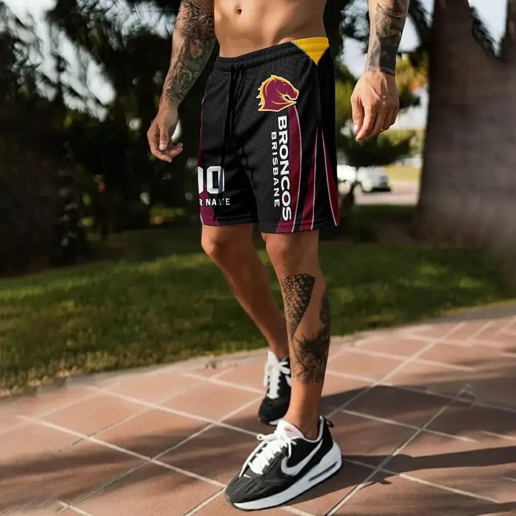 Brisbane Broncos Personalized Short Pants Gift For Fans Brisbane Broncos Personalized Short Pants Gift For Fans