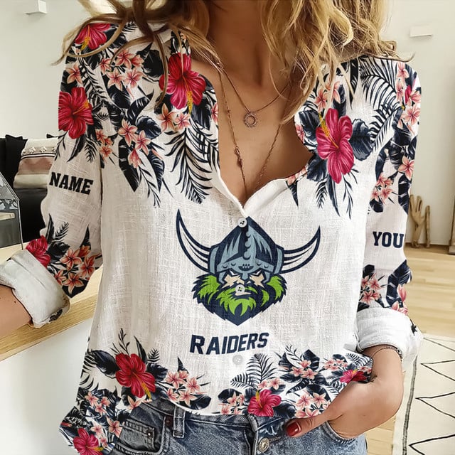 Canberra Raiders Women’s Long Sleeve Shirt Slub Linen Personalized Gift For Footy fans Canberra Raiders Women’s Long Sleeve Shirt Slub Linen Personalized Gift For Footy fans