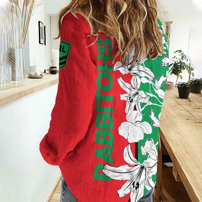 South Sydney Rabbitohs Women’s Long Sleeve Shirt Slub Linen Personalized Gift For Footy fans v3 South Sydney Rabbitohs Women’s Long Sleeve Shirt Slub Linen Personalized Gift For Footy fans v3