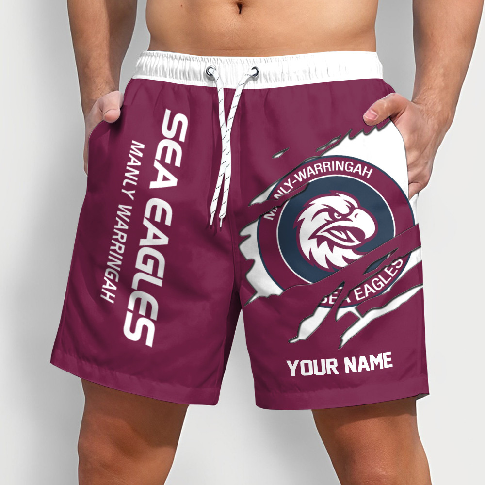 NRL Rugby Team Tearing Logo Men Short Pants Custom Any Name Gifts For NRL Rugby Team Tearing Logo Men Short Pants Custom Any Name Gifts For