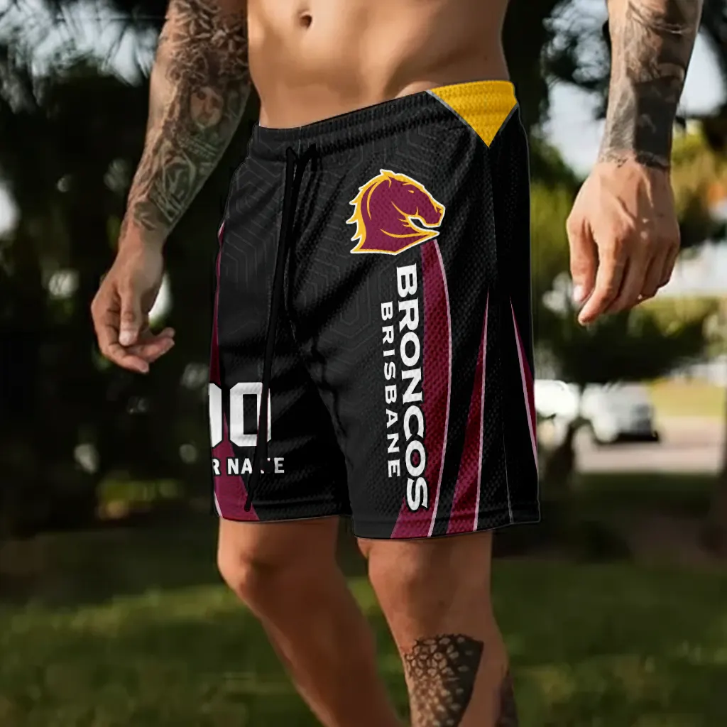 Brisbane Broncos Personalized Short Pants Gift For Fans Brisbane Broncos Personalized Short Pants Gift For Fans