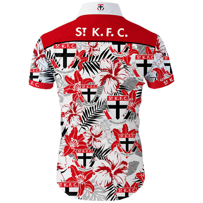 AFL St Kilda Saints Floral Hawaiian Shirt AFL St Kilda Saints Floral Hawaiian Shirt