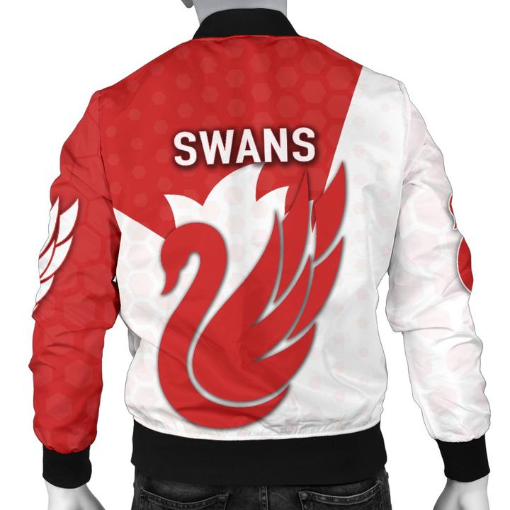 AFL Sydney Swans Red White Bomber Jacket AFL Sydney Swans Red White Bomber Jacket
