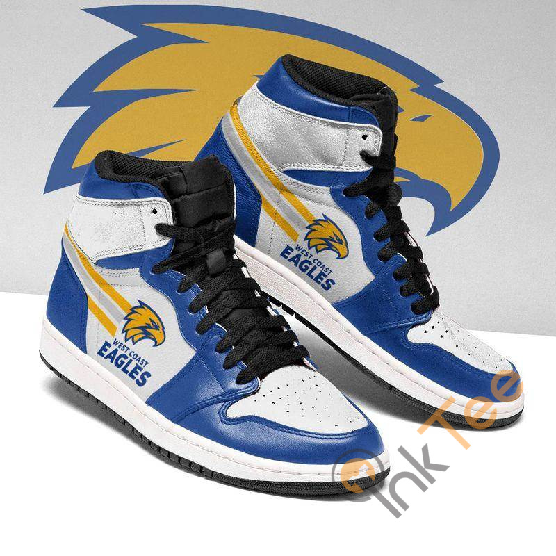 AFL West Coast Eagles Blue White Air Jordan 1 High Sneakers AFL West Coast Eagles Blue White Air Jordan 1 High Sneakers