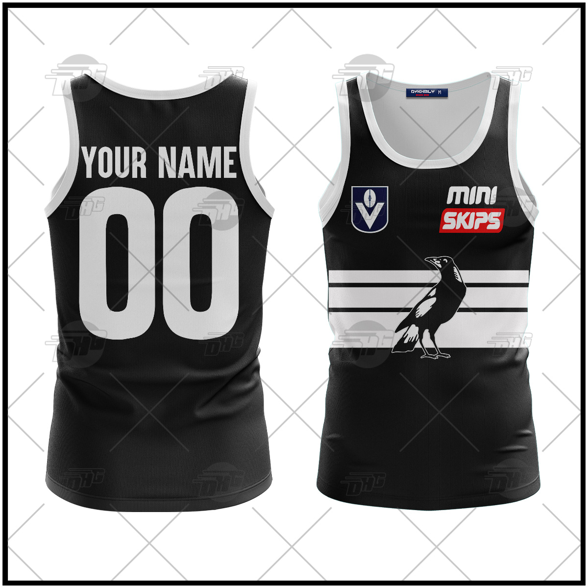 Personalised VFL Collingwood Mapies 1970s Vintage Tank Top