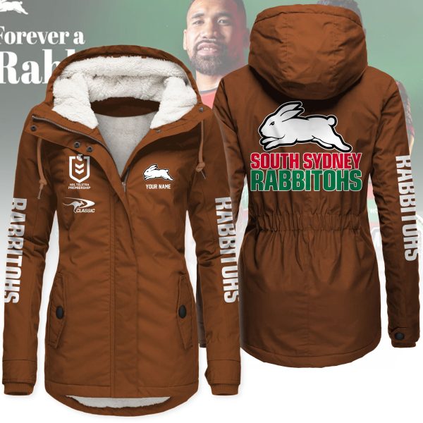 South Sydney Rabbitohs Women’s Hooded Lined Thick Trench Coat – Warm Winter Jacket South Sydney Rabbitohs Women’s Hooded Lined Thick Trench Coat – Warm Winter Jacket