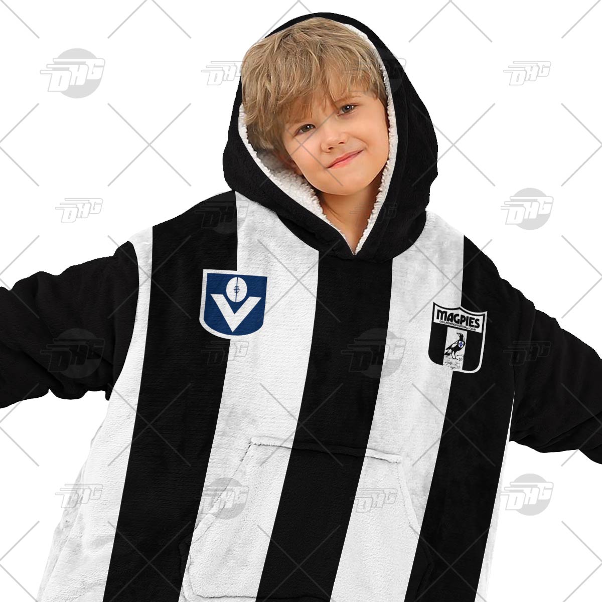 Personalised Collingwood Football Club Vintage Retro AFL Guernsey 90s oodie blanket hoodie snuggie hoodies Personalised Collingwood Football Club Vintage Retro AFL Guernsey 90s oodie blanket hoodie snuggie hoodies
