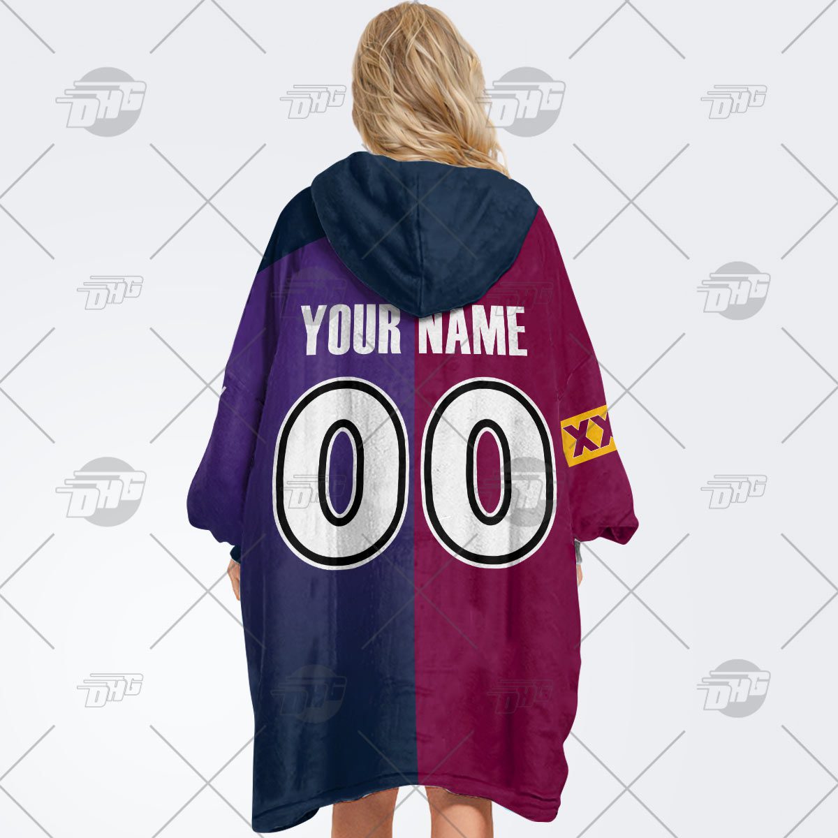 Personalise QLD Maroons To NRL Melbourne Storm Half and Half Split Jersey 2022 oodie blanket hoodie snuggie Personalise QLD Maroons To NRL Melbourne Storm Half and Half Split Jersey 2022 oodie blanket hoodie snuggie