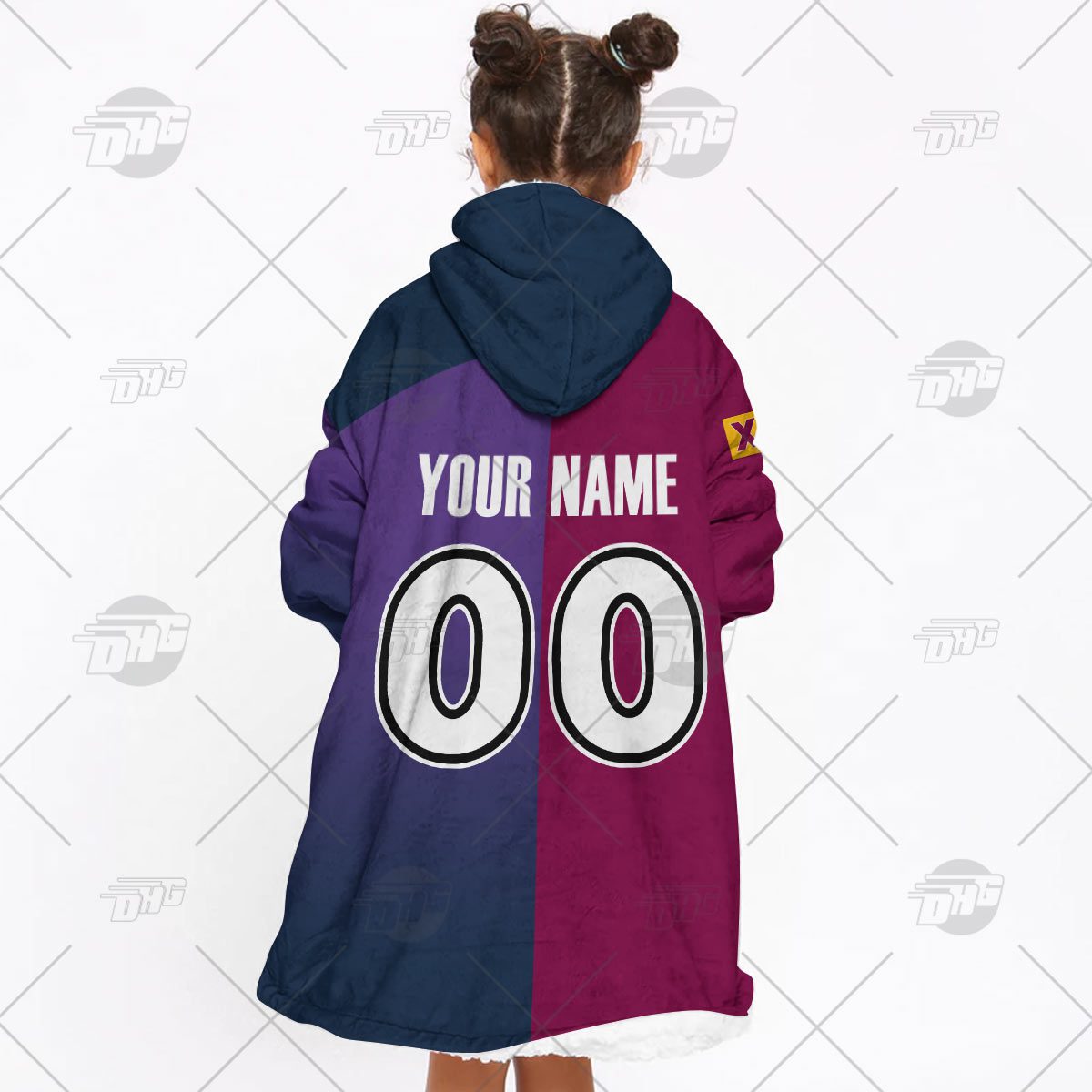 Personalise QLD Maroons To NRL Melbourne Storm Half and Half Split Jersey 2022 oodie blanket hoodie snuggie Personalise QLD Maroons To NRL Melbourne Storm Half and Half Split Jersey 2022 oodie blanket hoodie snuggie