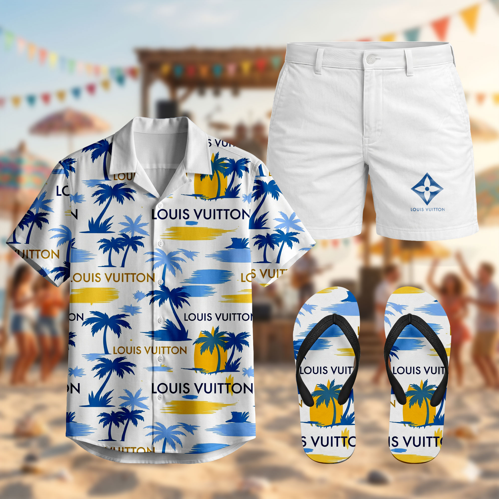 Luxury Hawaiian Shirt & Shorts Set – LVHAWAII05172603LD Luxury Hawaiian Shirt & Shorts Set – LVHAWAII05172603LD