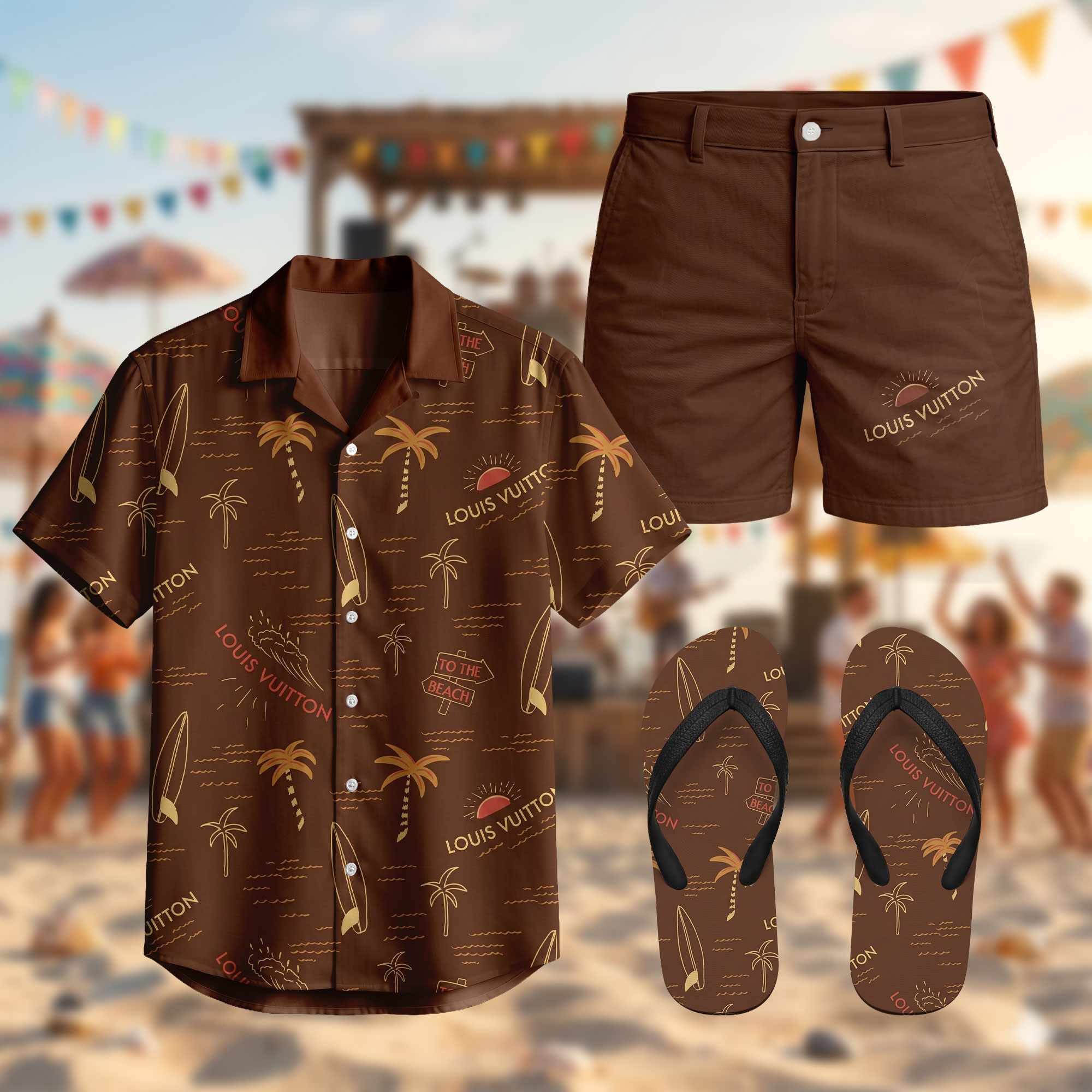 Luxury Hawaiian Shirt & Shorts Set – LVHAWAII05172605LD Luxury Hawaiian Shirt & Shorts Set – LVHAWAII05172605LD