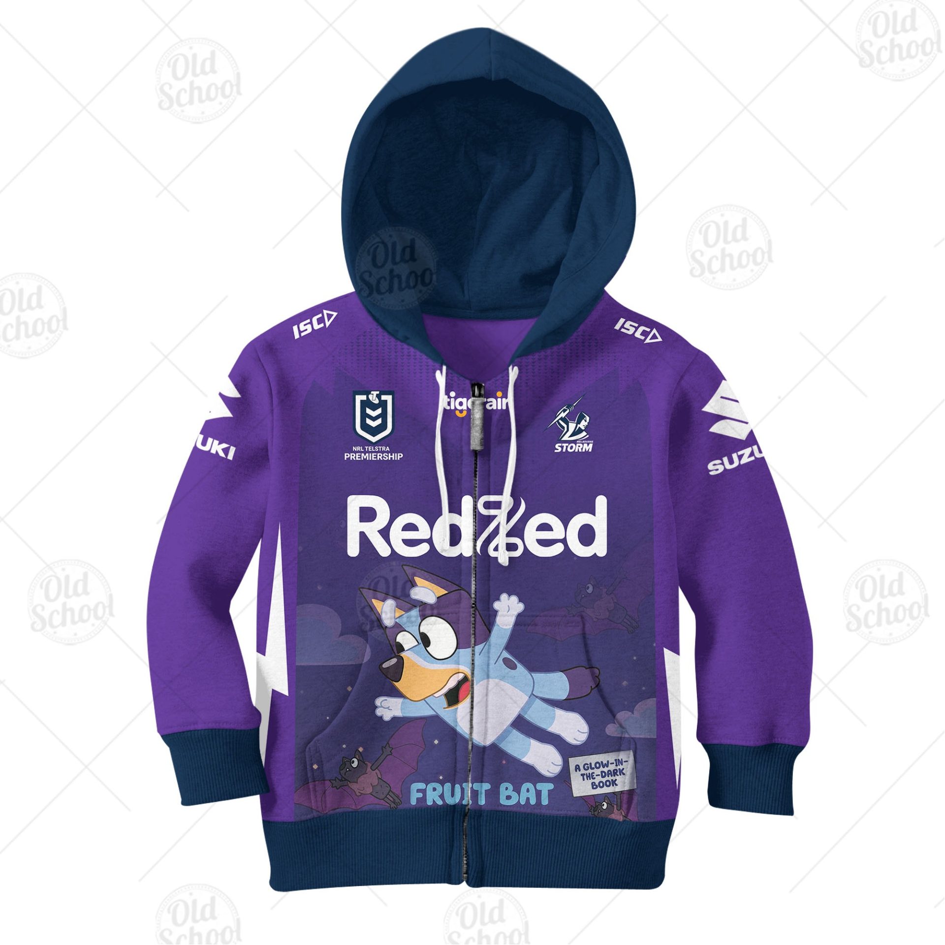 NRL Melbourne Storm Bluey Jersey 2020 Official Kids Zip Up Hoodie NRL Melbourne Storm Bluey Jersey 2020 Official Kids Zip Up Hoodie