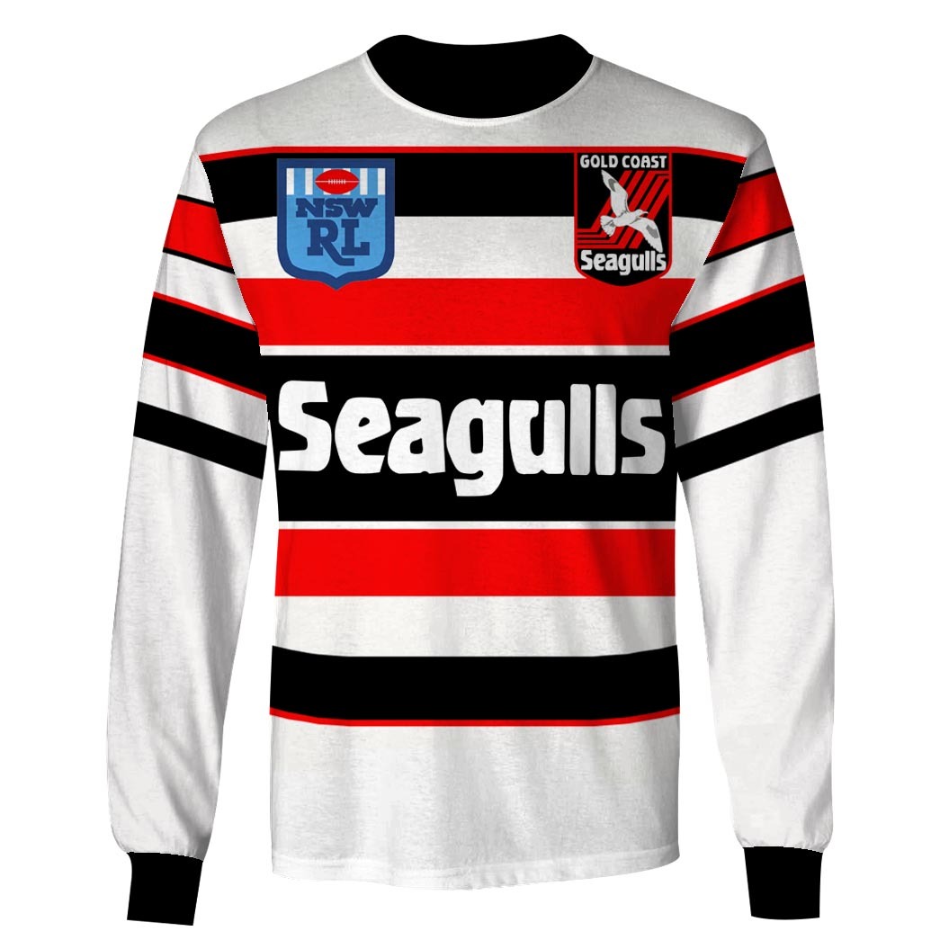 Personalized Gold Coast Seagulls 90s Away Jersey Vintage NSWRL / NRL -Soulcals – Personalize Your Own New & Retro Sports Jerseys, Hoodies, T Shirts