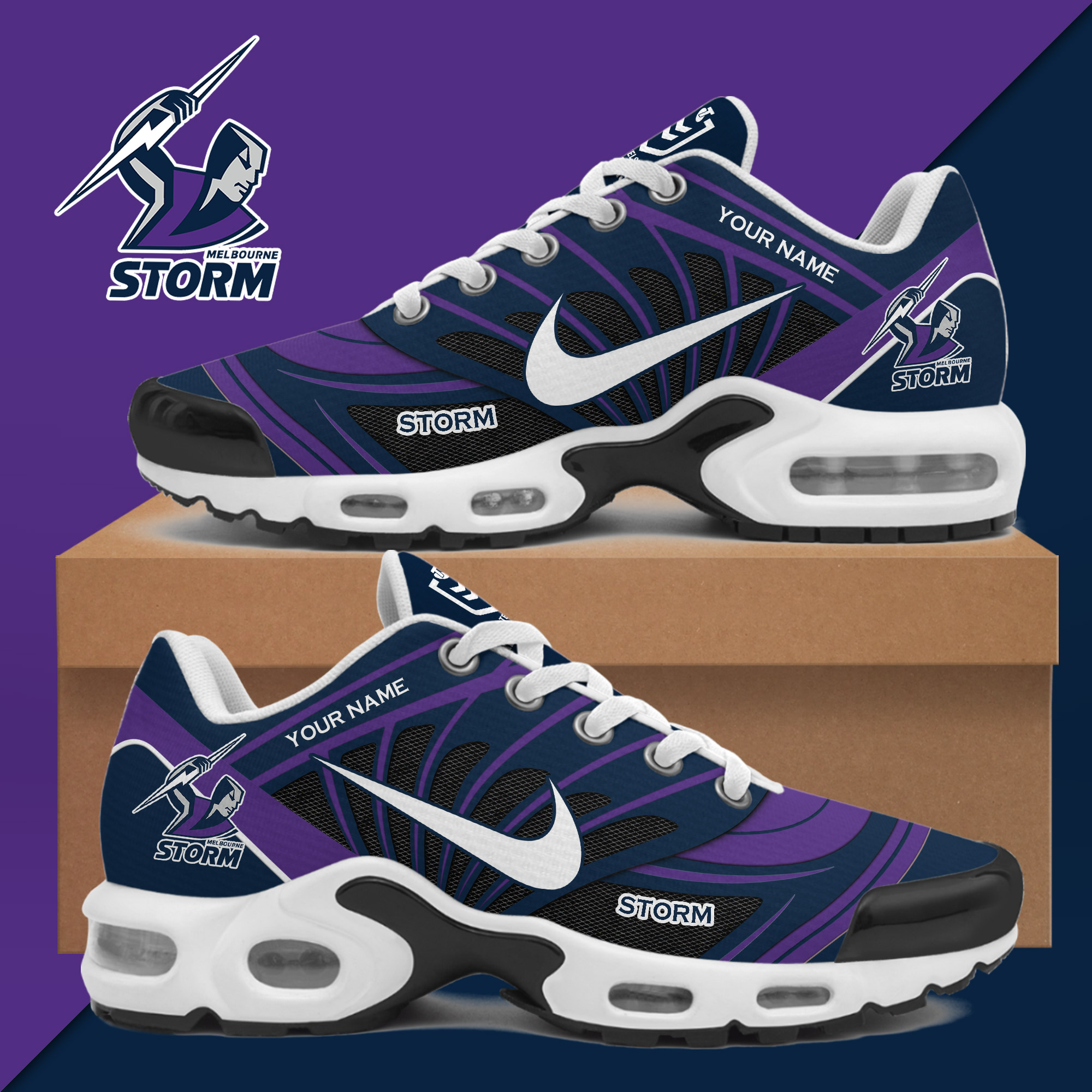 Melbourne Storm Air Max Plus Sport Custom Sneakers Melbourne Storm Air Max Plus Sport Custom Sneakers