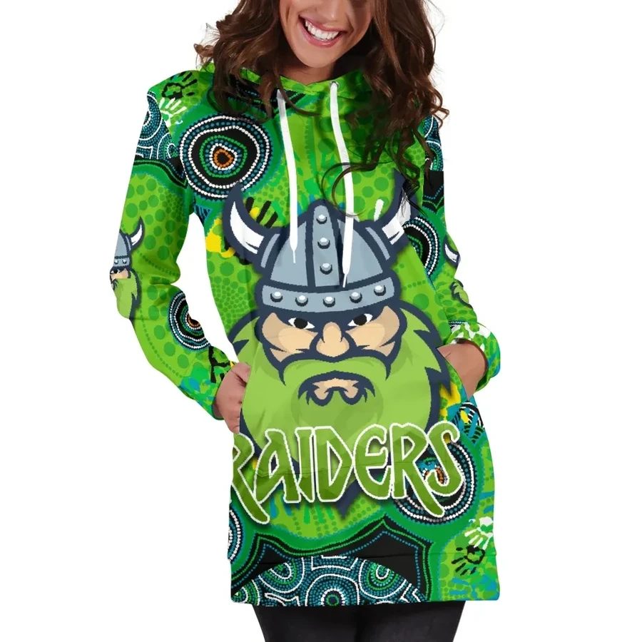 NRL Canberra Raiders Indigenous Women Hoodie Dress NRL Canberra Raiders Indigenous Women Hoodie Dress