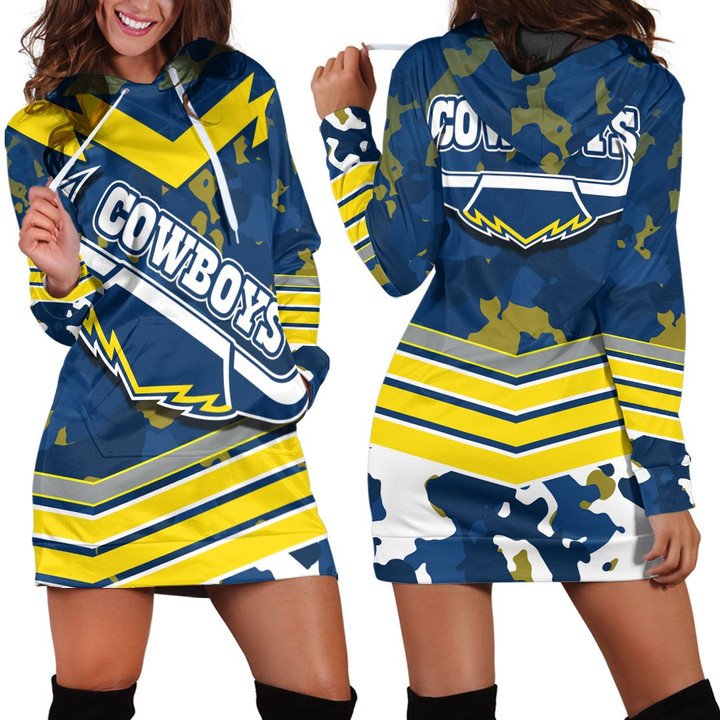 NRL North Queensland Cowboys Camo Style Women Hoodie Dress NRL North Queensland Cowboys Camo Style Women Hoodie Dress