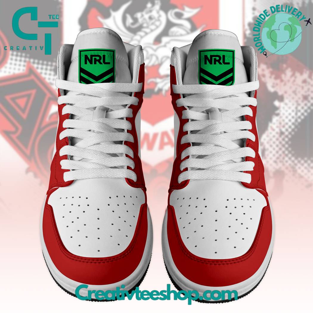 NRL St George Illawarra Dragons Air Jordan 1 Sneakers NRL St George Illawarra Dragons Air Jordan 1 Sneakers