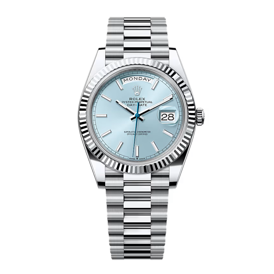 Rolex Day-Date 228236 “Ice Blue Grooved” Super Quality 1:1 Rolex Day-Date 228236 “Ice Blue Grooved” Super Quality 1:1