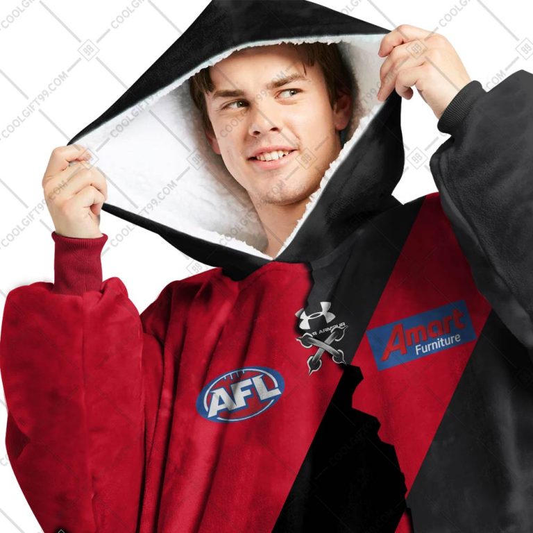 AFL Essendon Bombers Custom Name Number 2023 Mix Guernsey V2 Fleece Oodie AFL Essendon Bombers Custom Name Number 2023 Mix Guernsey V2 Fleece Oodie