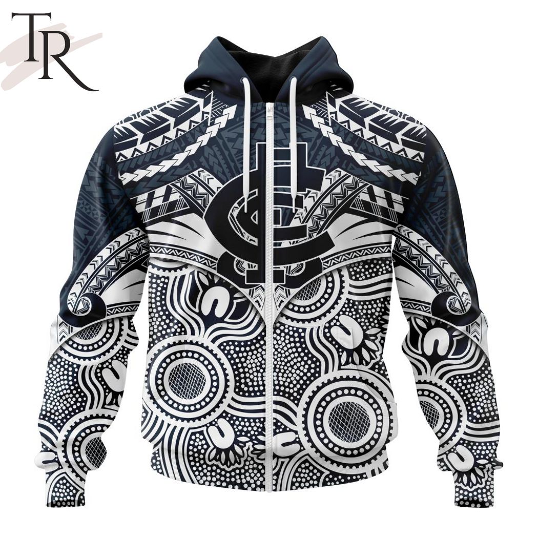 AFL Carlton Football Club Special Indigenous Mix Polynesian Design Hoodie – Torunstyle AFL Carlton Football Club Special Indigenous Mix Polynesian Design Hoodie – Torunstyle