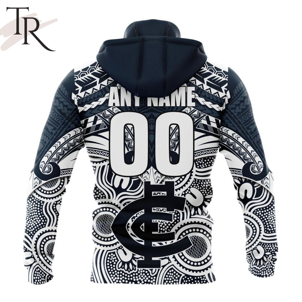 AFL Carlton Football Club Special Indigenous Mix Polynesian Design Hoodie – Torunstyle AFL Carlton Football Club Special Indigenous Mix Polynesian Design Hoodie – Torunstyle