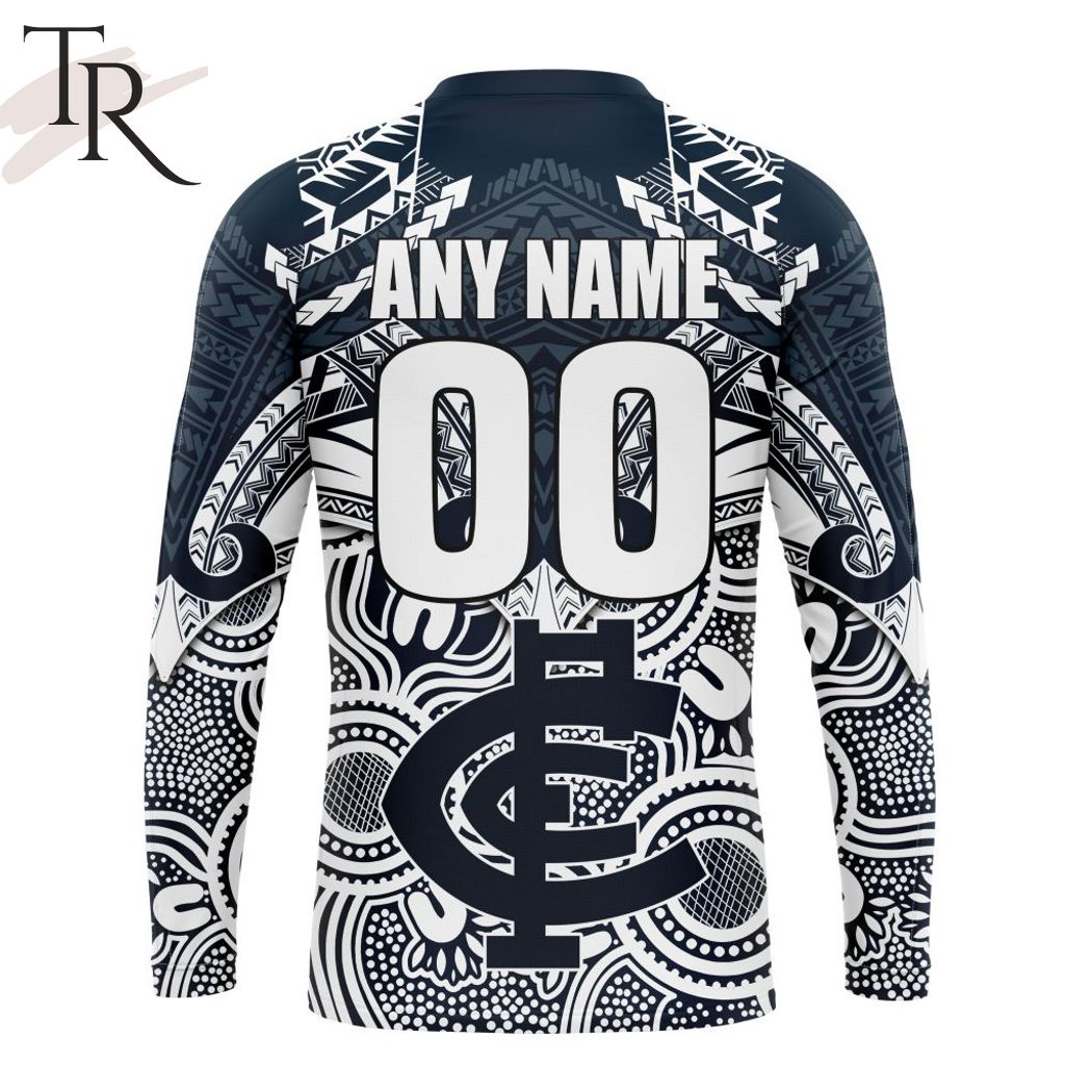 AFL Carlton Football Club Special Indigenous Mix Polynesian Design Hoodie – Torunstyle AFL Carlton Football Club Special Indigenous Mix Polynesian Design Hoodie – Torunstyle