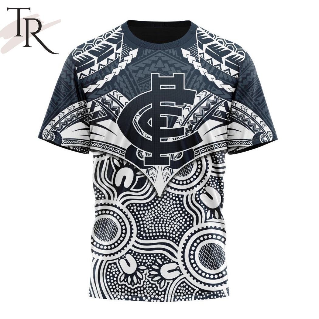 AFL Carlton Football Club Special Indigenous Mix Polynesian Design Hoodie – Torunstyle AFL Carlton Football Club Special Indigenous Mix Polynesian Design Hoodie – Torunstyle