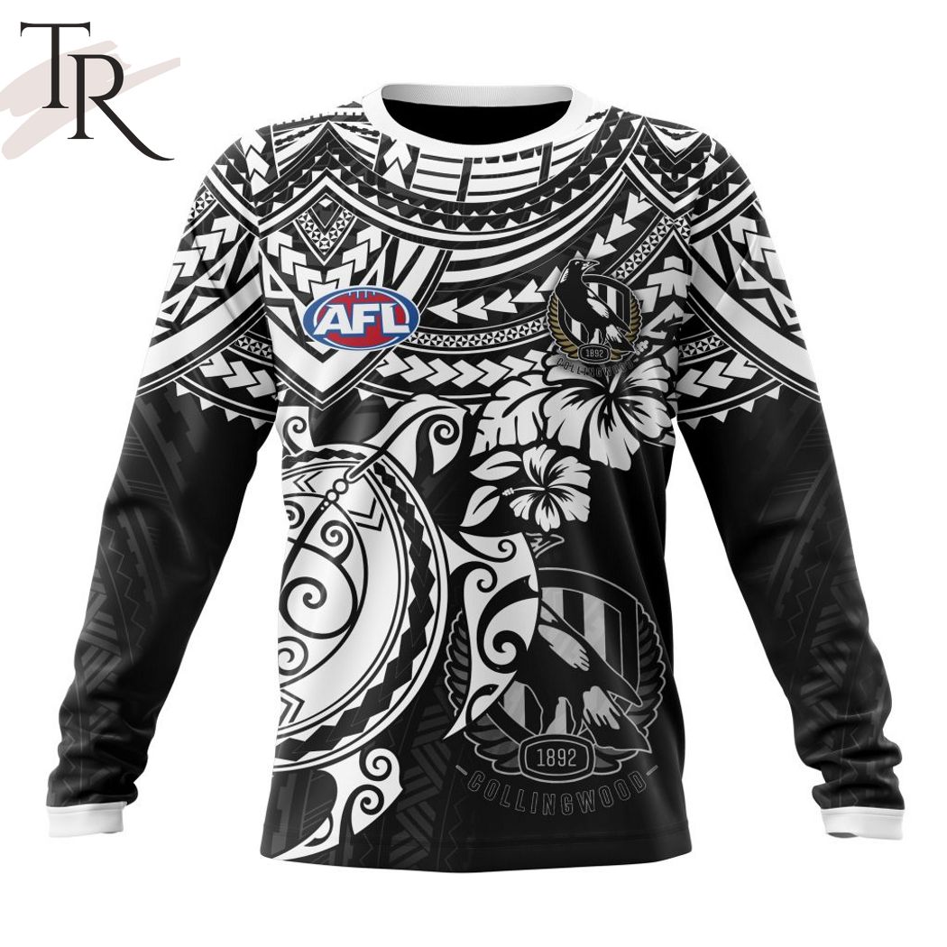 AFL Collingwood Football Club Polynesian Concept Kits Hoodie – Torunstyle AFL Collingwood Football Club Polynesian Concept Kits Hoodie – Torunstyle