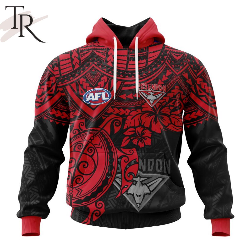 AFL Essendon Football Club Polynesian Concept Kits Hoodie – Torunstyle AFL Essendon Football Club Polynesian Concept Kits Hoodie – Torunstyle