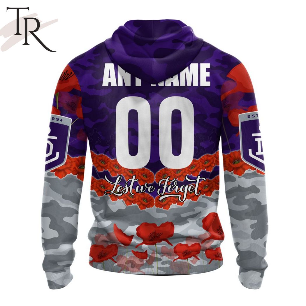 AFL Fremantle Dockers Special ANZAC Day Design Lest We Forget Hoodie AFL Fremantle Dockers Special ANZAC Day Design Lest We Forget Hoodie