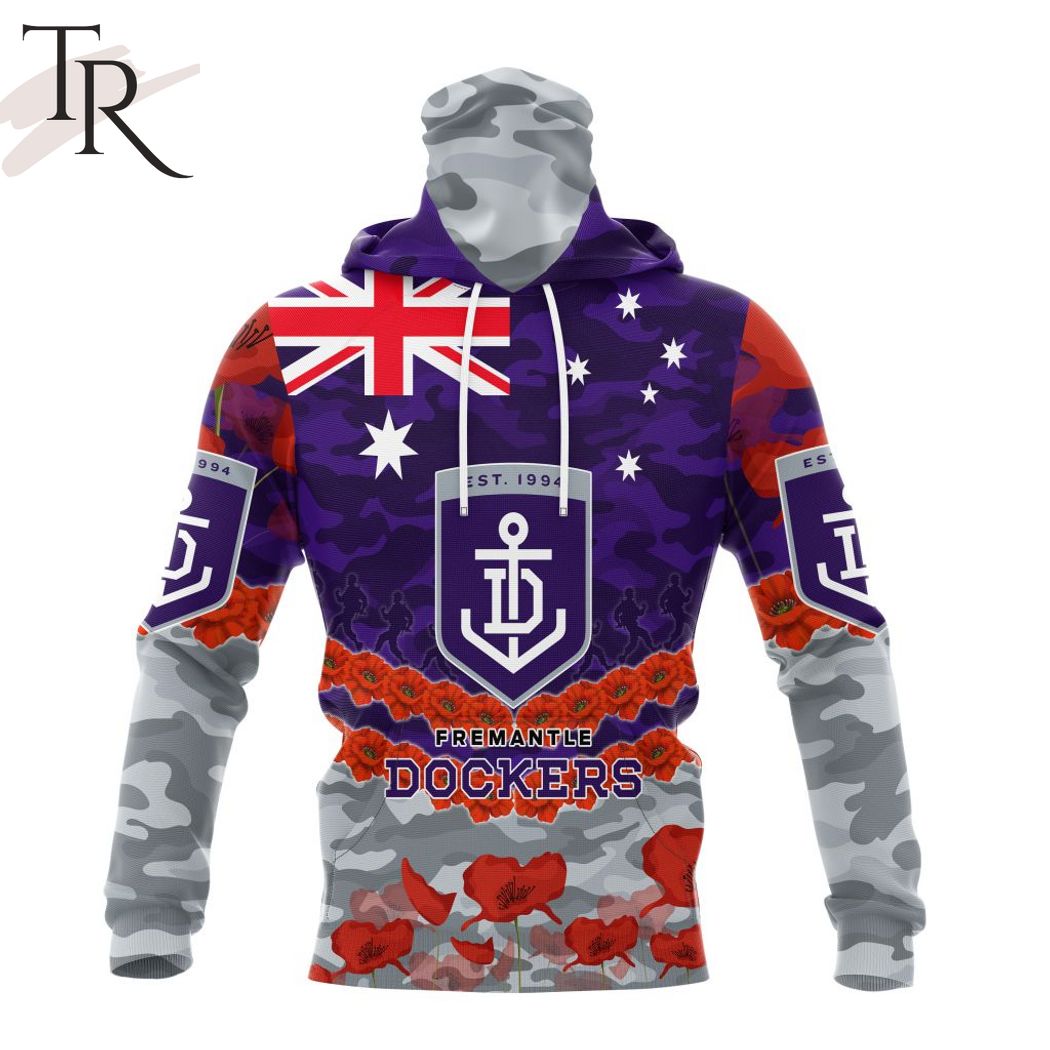 AFL Fremantle Dockers Special ANZAC Day Design Lest We Forget Hoodie AFL Fremantle Dockers Special ANZAC Day Design Lest We Forget Hoodie