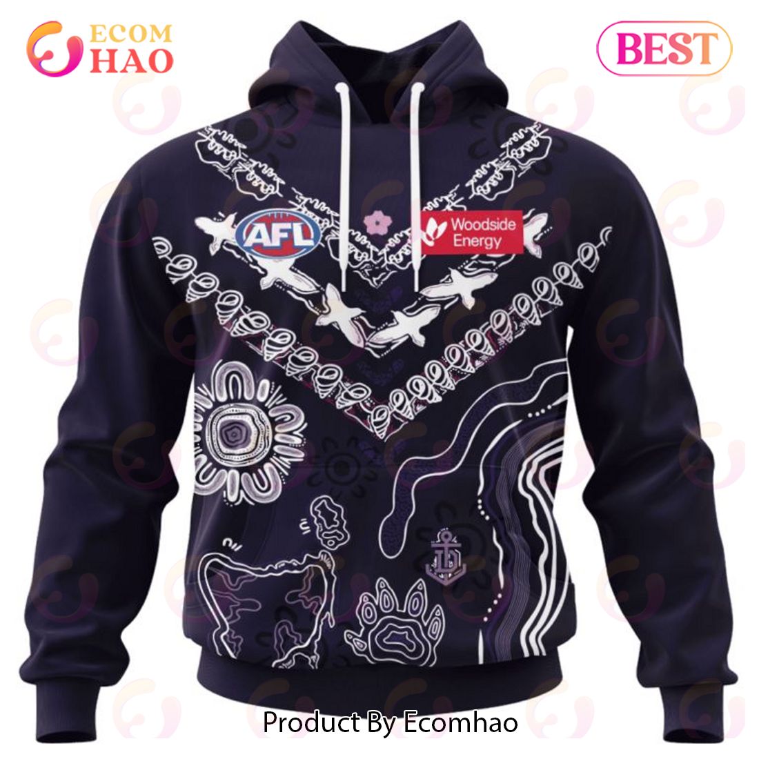 AFL Fremantle Dockers Custom Name Number 2023 Indigenous Guernsey Pullover Hoodie AFL Fremantle Dockers Custom Name Number 2023 Indigenous Guernsey Pullover Hoodie