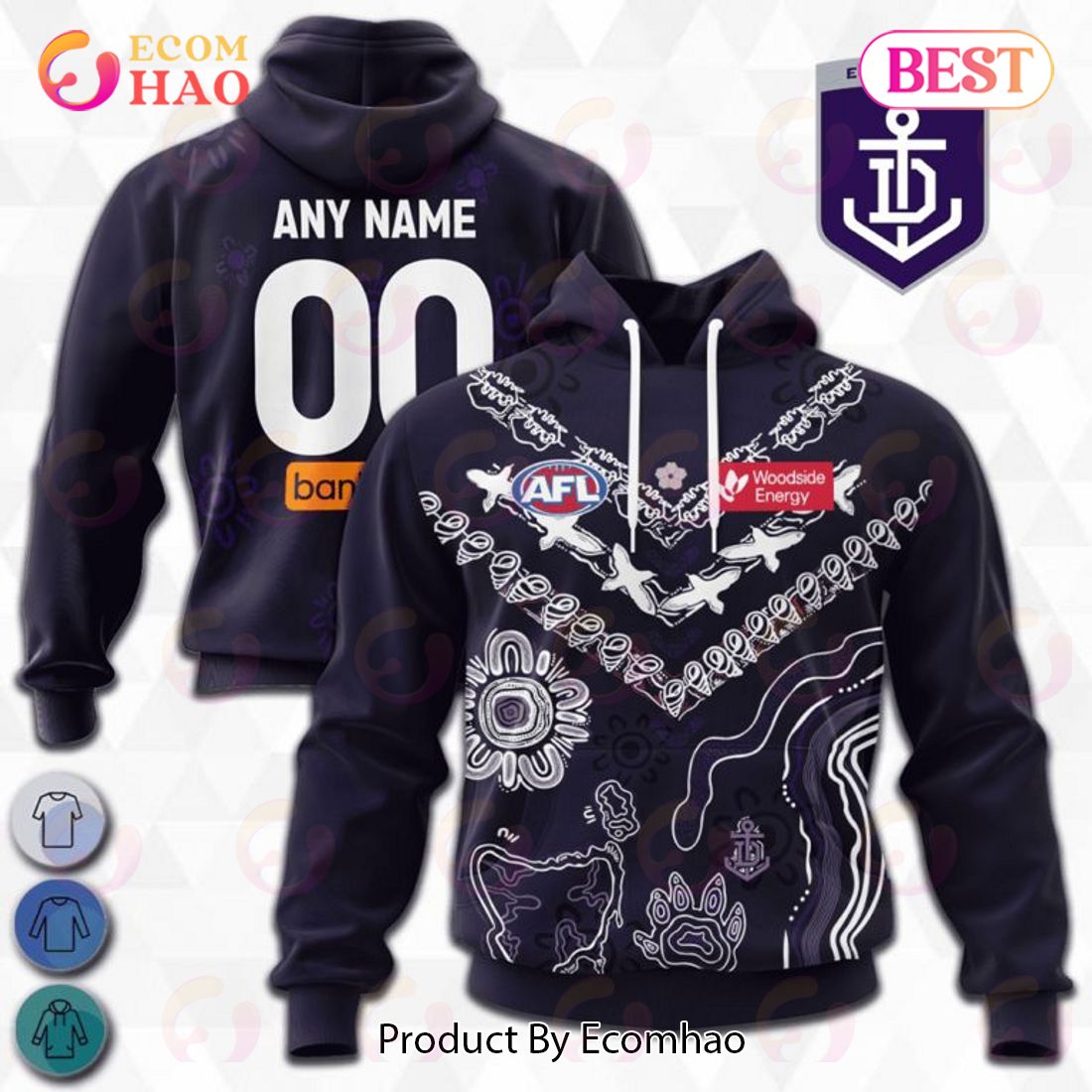 AFL Fremantle Dockers Custom Name Number 2023 Indigenous Guernsey Pullover Hoodie AFL Fremantle Dockers Custom Name Number 2023 Indigenous Guernsey Pullover Hoodie
