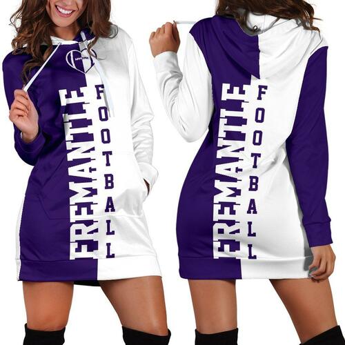 AFL Fremantle Dockers White Purple Women Hoodie Dress AFL Fremantle Dockers White Purple Women Hoodie Dress