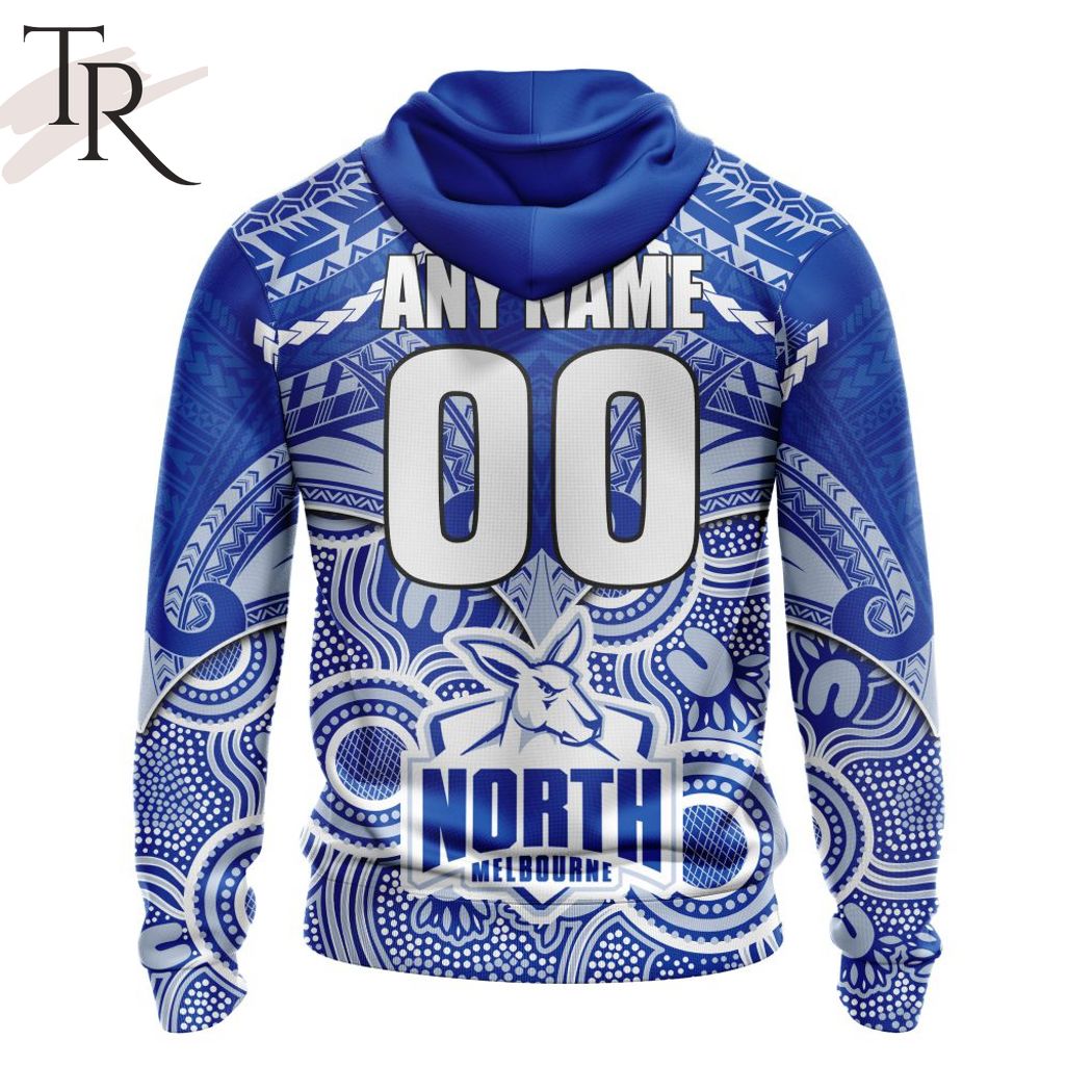 AFL North Melbourne Football Club Special Indigenous Mix Polynesian Design Hoodie – Torunstyle AFL North Melbourne Football Club Special Indigenous Mix Polynesian Design Hoodie – Torunstyle