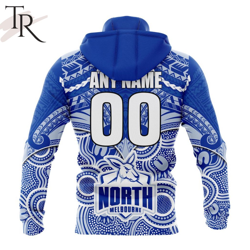 AFL North Melbourne Football Club Special Indigenous Mix Polynesian Design Hoodie – Torunstyle AFL North Melbourne Football Club Special Indigenous Mix Polynesian Design Hoodie – Torunstyle