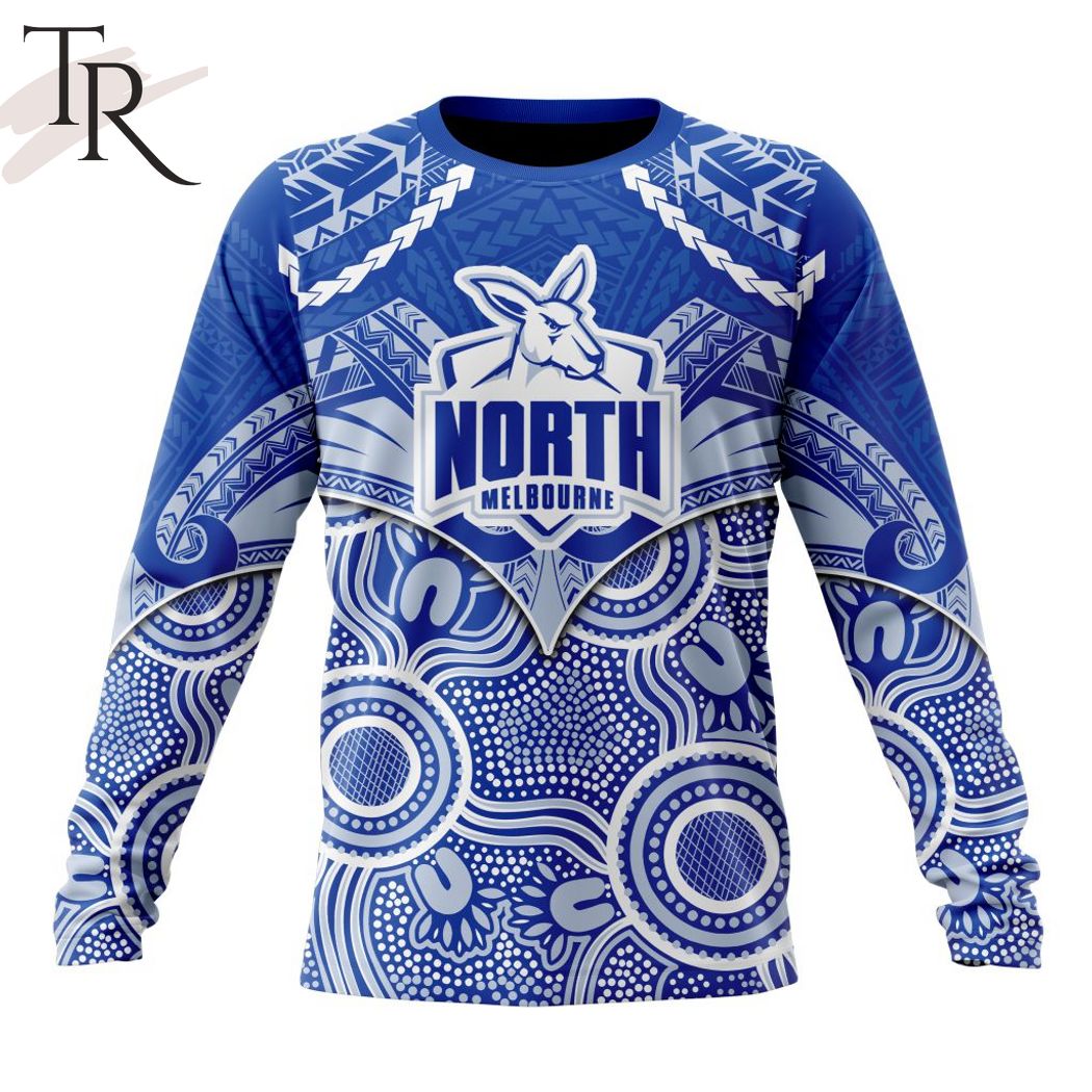 AFL North Melbourne Football Club Special Indigenous Mix Polynesian Design Hoodie – Torunstyle AFL North Melbourne Football Club Special Indigenous Mix Polynesian Design Hoodie – Torunstyle