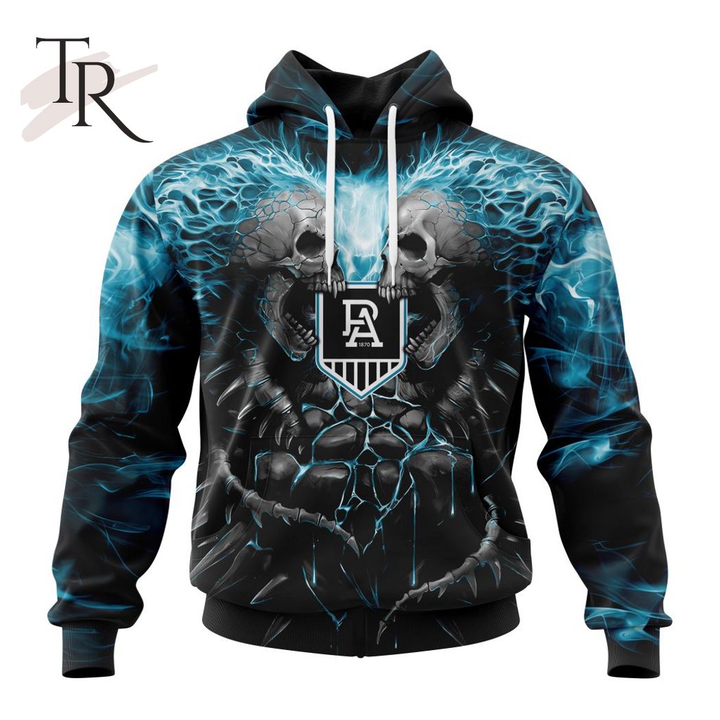AFL Port Adelaide Football Club Special Skull Art Design Hoodie AFL Port Adelaide Football Club Special Skull Art Design Hoodie
